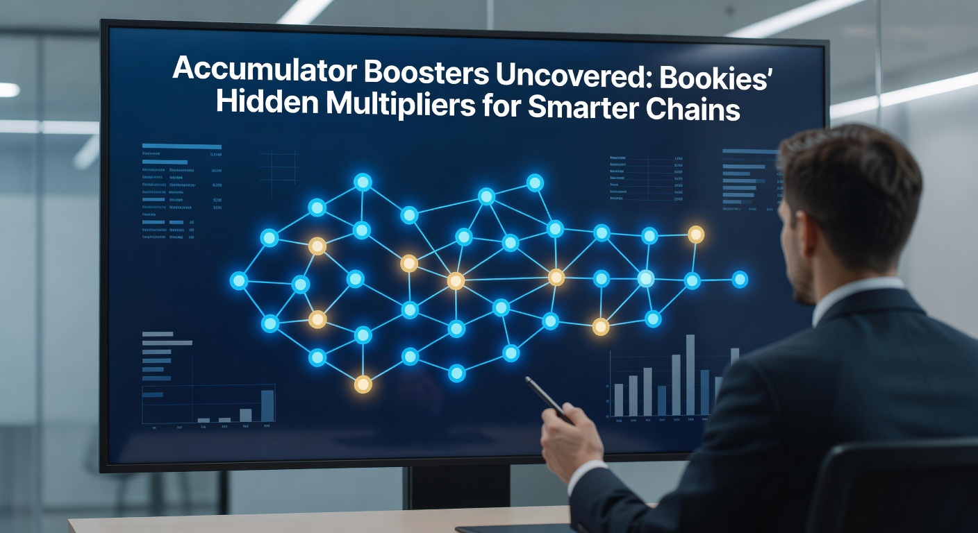 Close-up chart comparing standard acca payouts versus boosted versions across different leg counts, with colorful bars showing multiplier effects