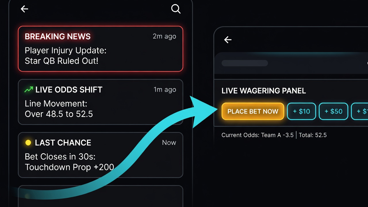Data visualization of alert-driven wagering activity during live sports events
