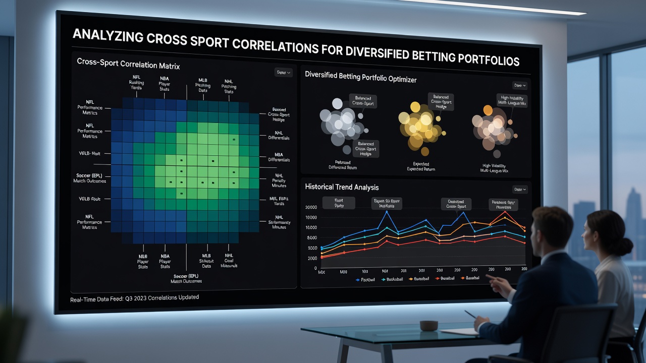 Chart displaying correlation matrices between major sports betting categories with color-coded risk distribution patterns