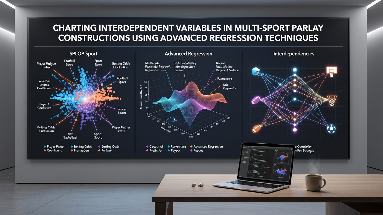 Visual representation of regression analysis applied to multi-sport betting data with charts showing variable correlations