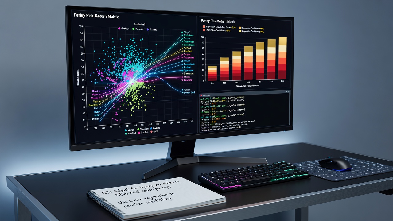 Detailed scatter plots and regression output tables illustrating interdependent sports betting variables
