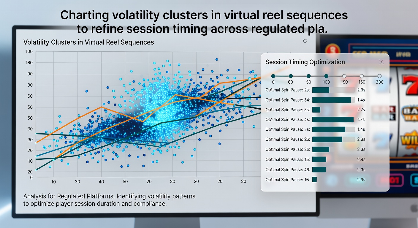 Screenshot of analytical software displaying volatility cluster timelines extracted from virtual reel data on a regulated gaming platform