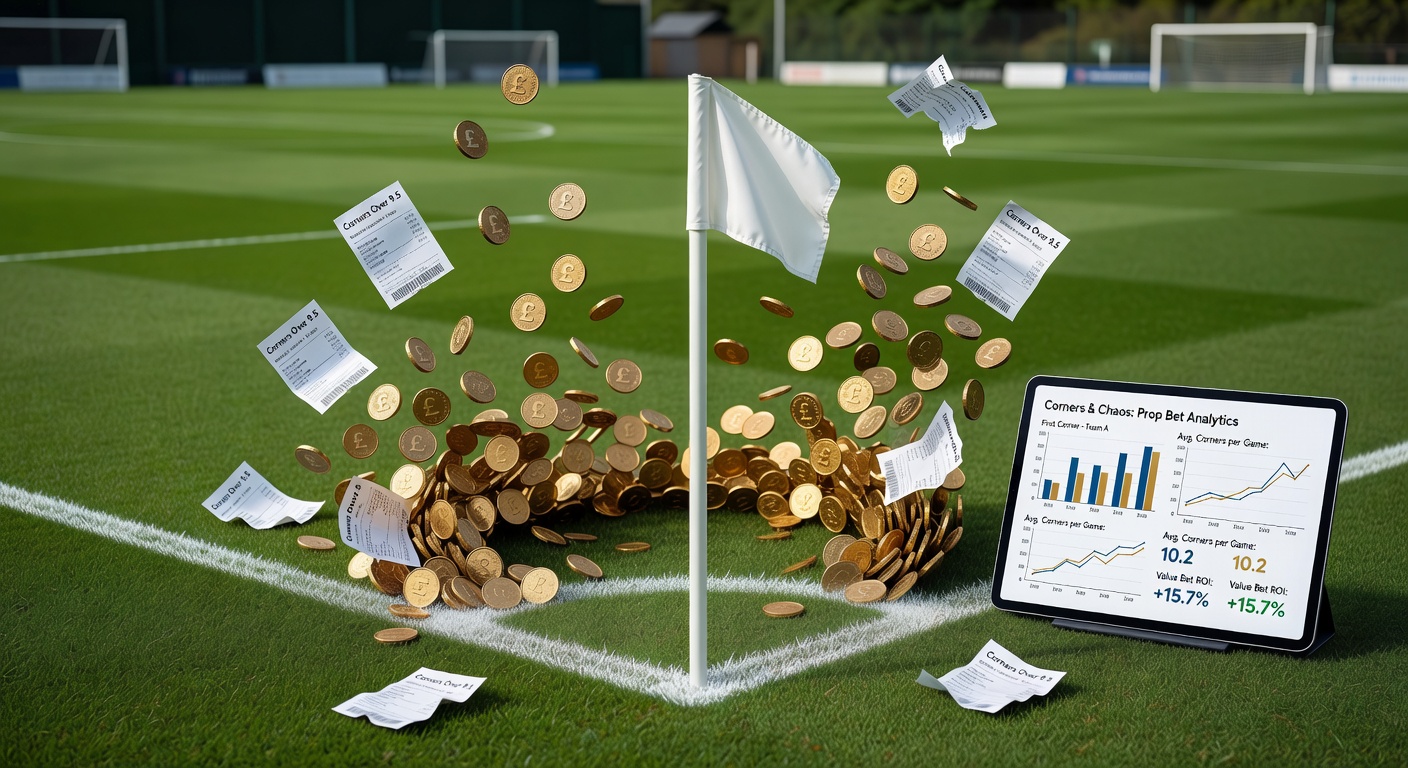 Intense football match showing a corner kick in progress amid chaotic play, highlighting prop bet opportunities