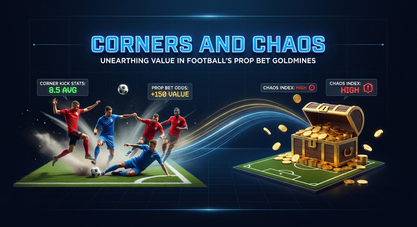 Chaotic football scene with players scrambling for a loose ball near the goal line, cards flashing and corners imminent