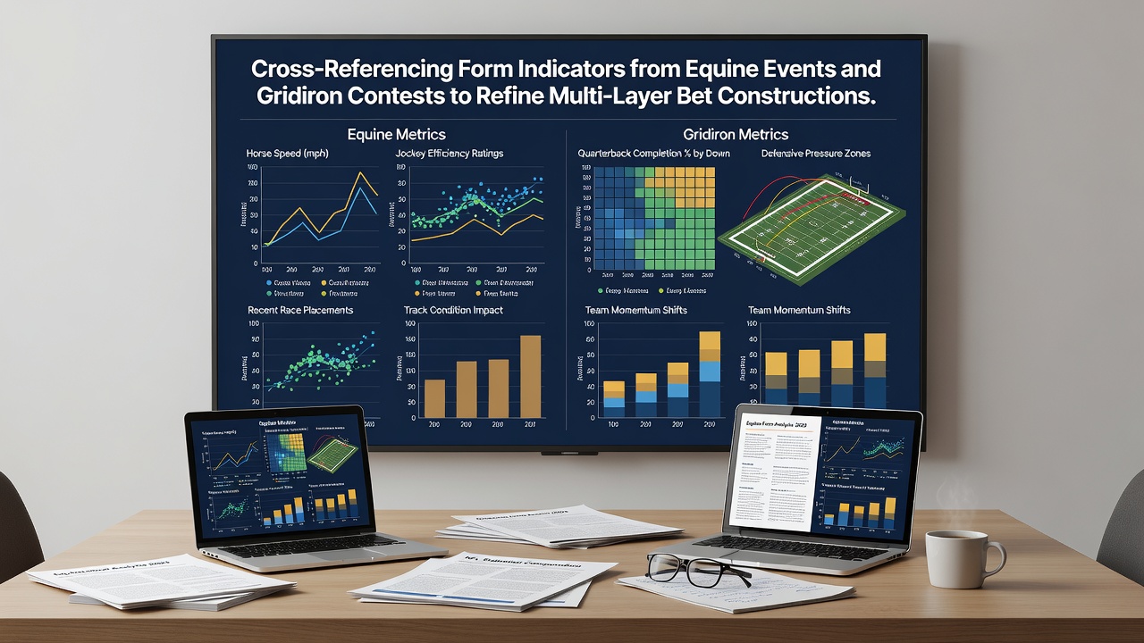 Visual representation of equine and gridiron data cross-referencing in betting models