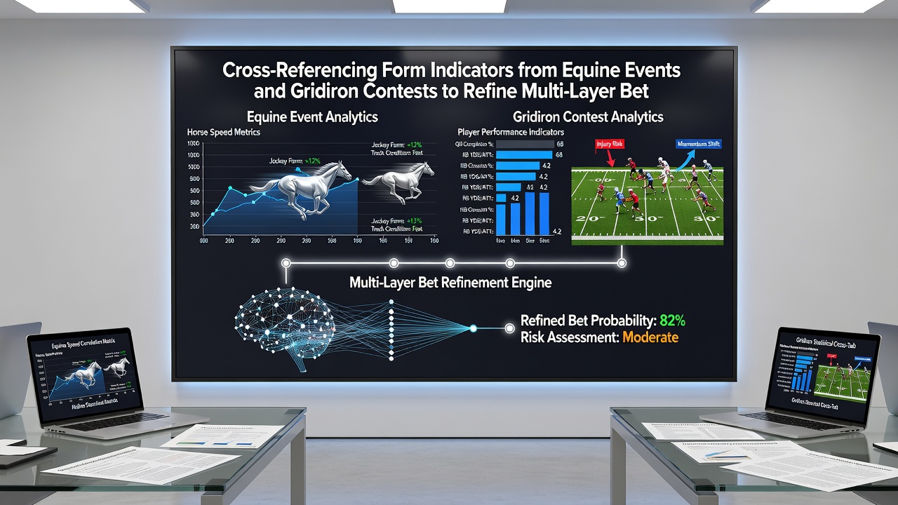 Diagram illustrating layered betting structures combining horse racing and American football indicators