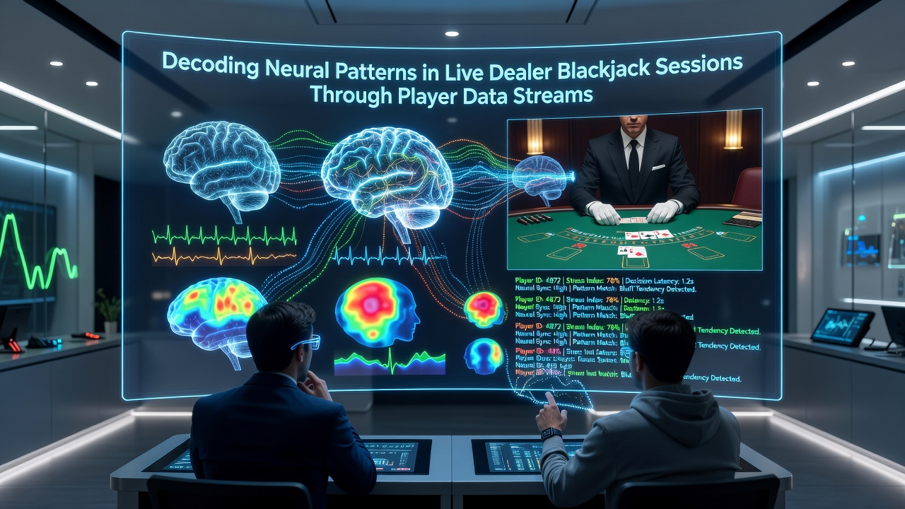 Biometric monitoring setup integrated with live dealer blackjack interface