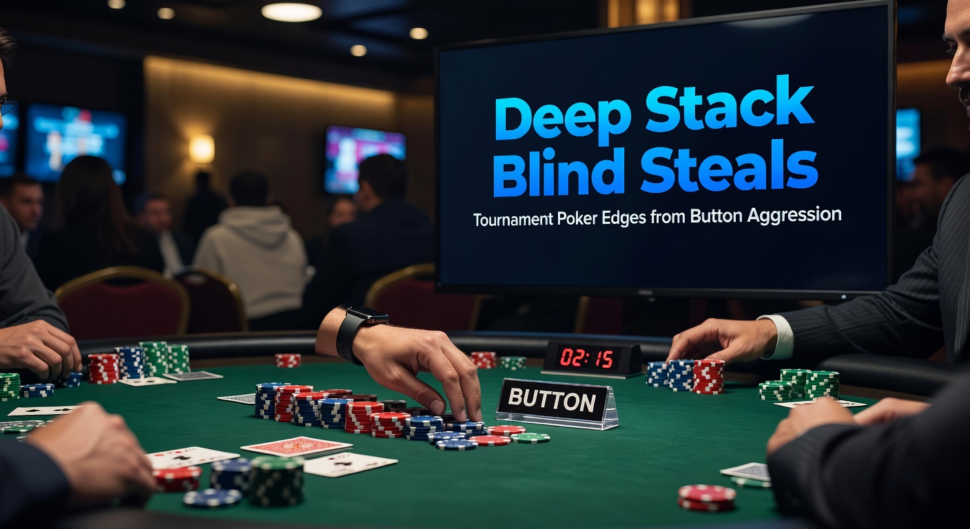 Poker player raising from the button in a deep stack tournament, blinds folding in response