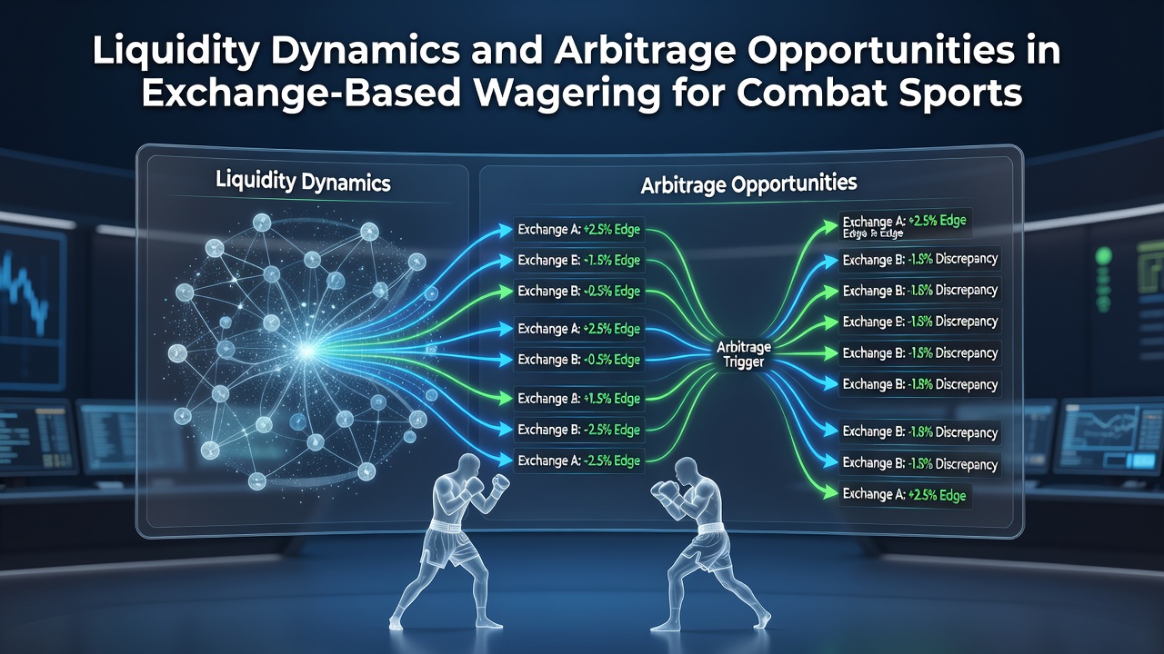 Betting exchange interface showing combat sports markets with liquidity indicators and odds movements