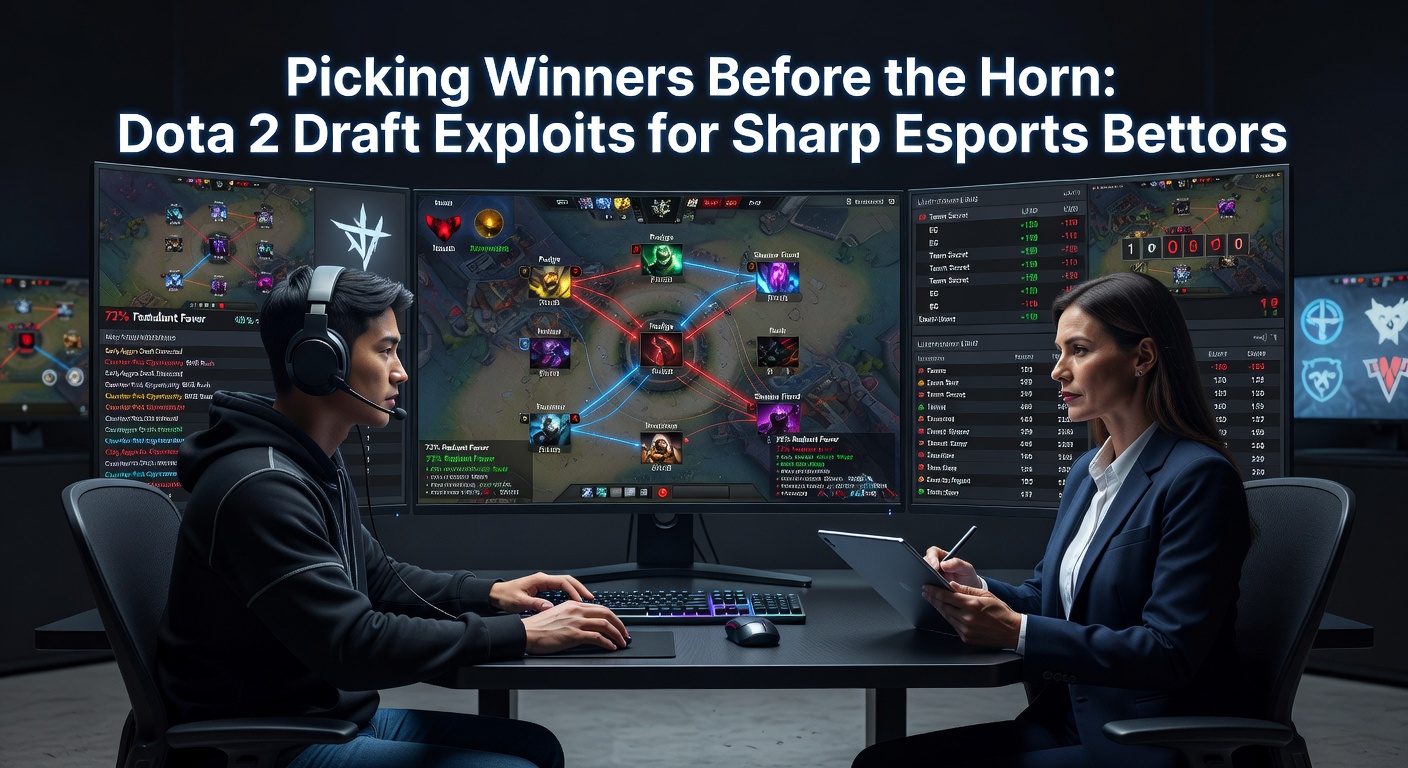 Dota 2 professional draft phase with heroes being selected on screen, highlighting ban and pick strategies