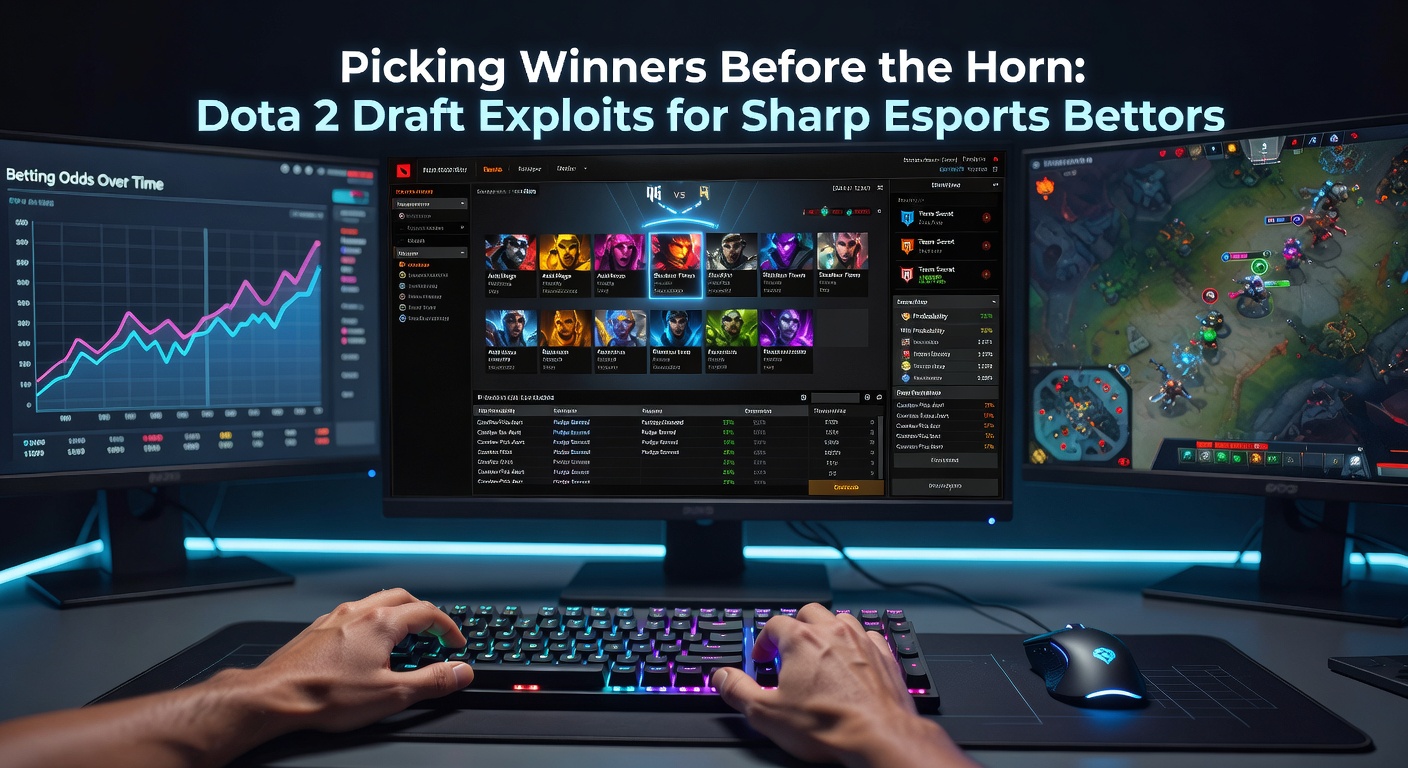 Close-up of Dota 2 pro player analyzing hero counters during draft, with matchup stats overlaid