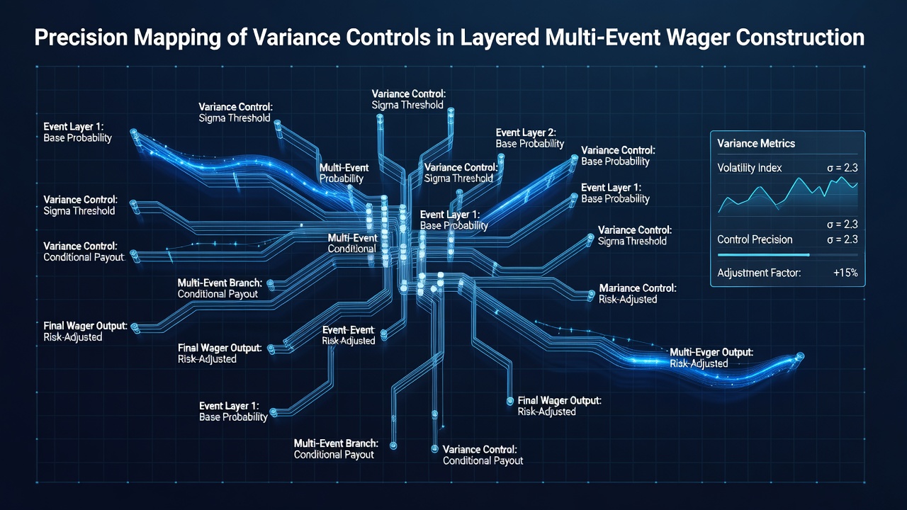 Chart illustrating variance distribution across multiple wager layers with control markers