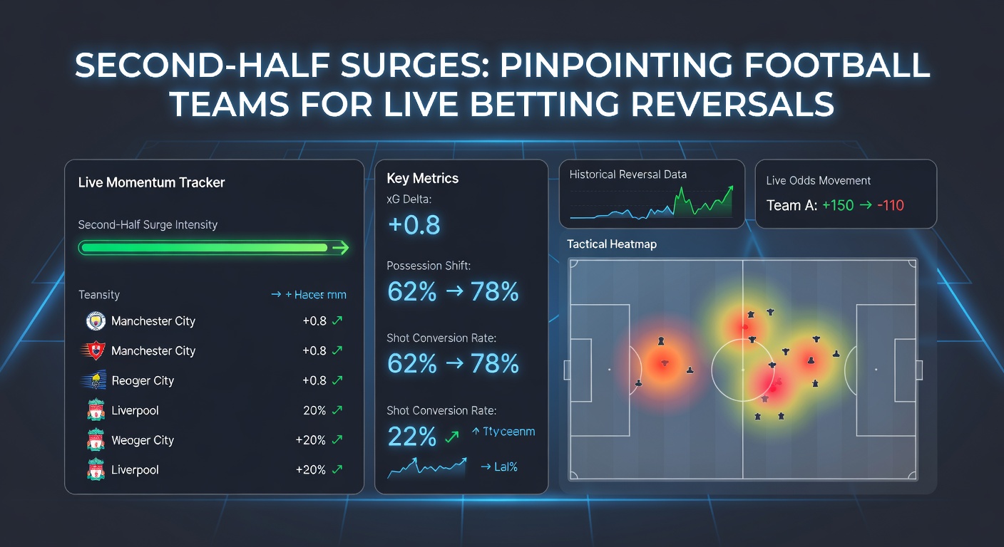 A tactical board showing second-half adjustments during a football halftime break, illustrating strategic shifts for comebacks