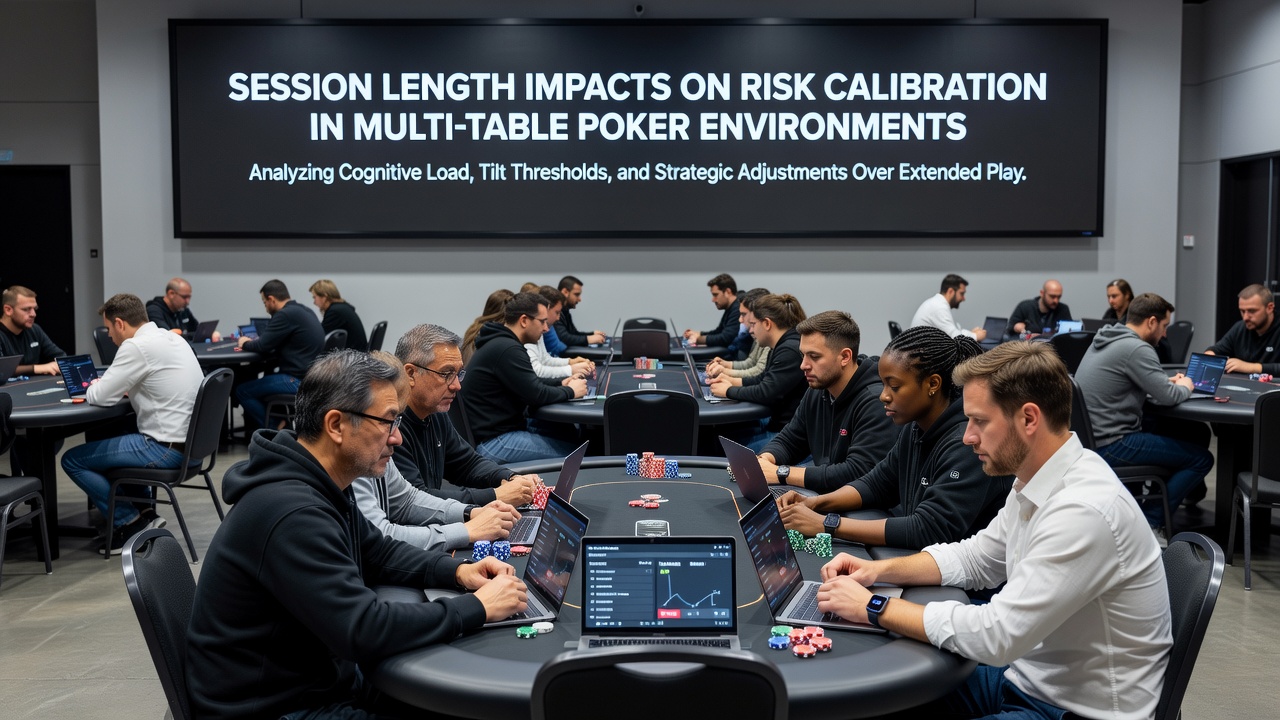 Graph displaying session duration versus risk calibration accuracy metrics from poker analytics platform